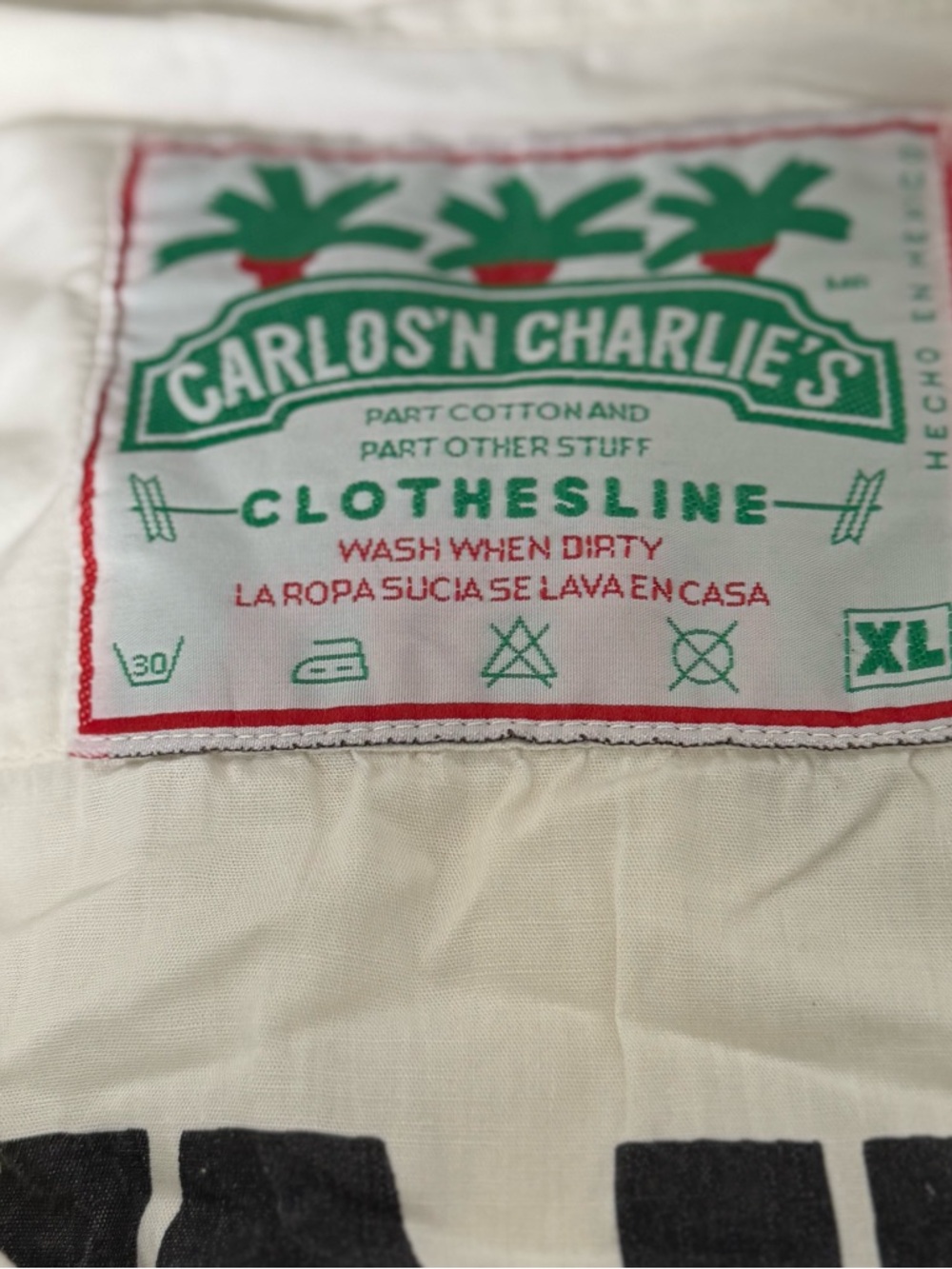 Vintage 90s Carlos'N Charlie's Shirt Mens XL Graphic Print Button S/S WAIT..er! - Picture 8 of 8